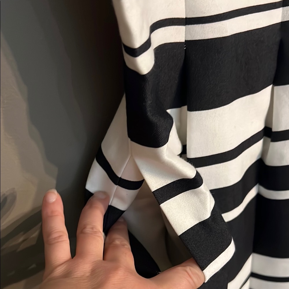 Kate Spade Cape Stripe Black and White A-Line Cocktail Dress - Picture 3 of 5